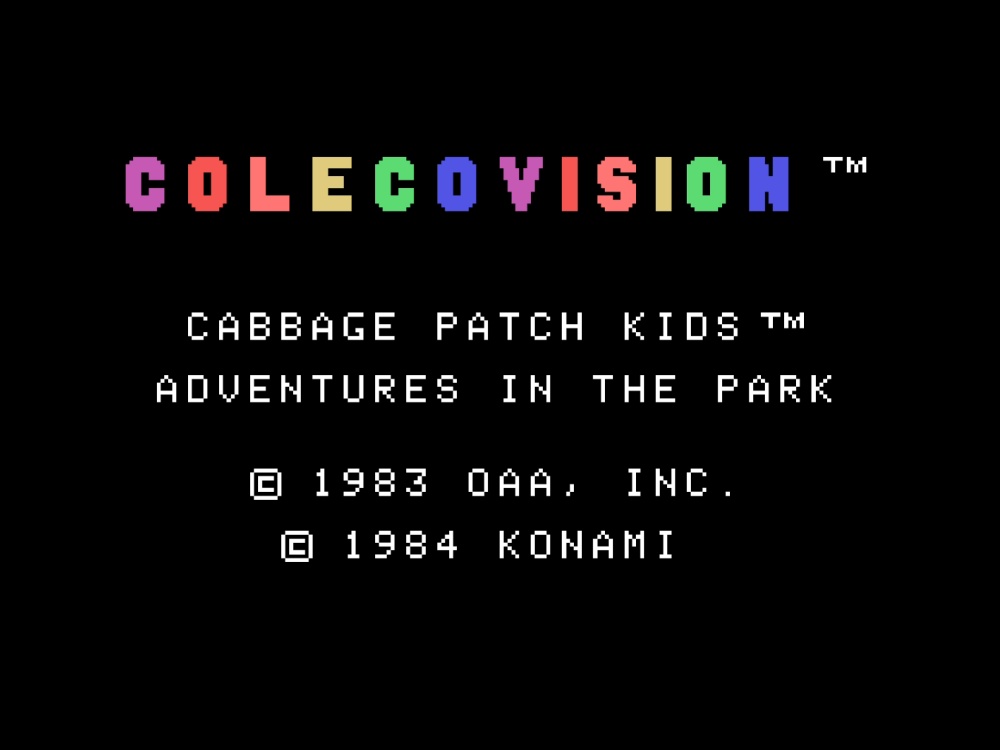 Title Screen of Cabbage Patch Kids: Adventures in the Park for Colecovision